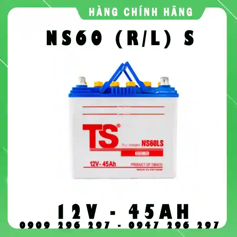 ẮC QUY TIA SÁNG NƯỚC NS60 (R/L) S (12V - 45Ah)